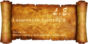 Lazarovits Euszták névjegykártya